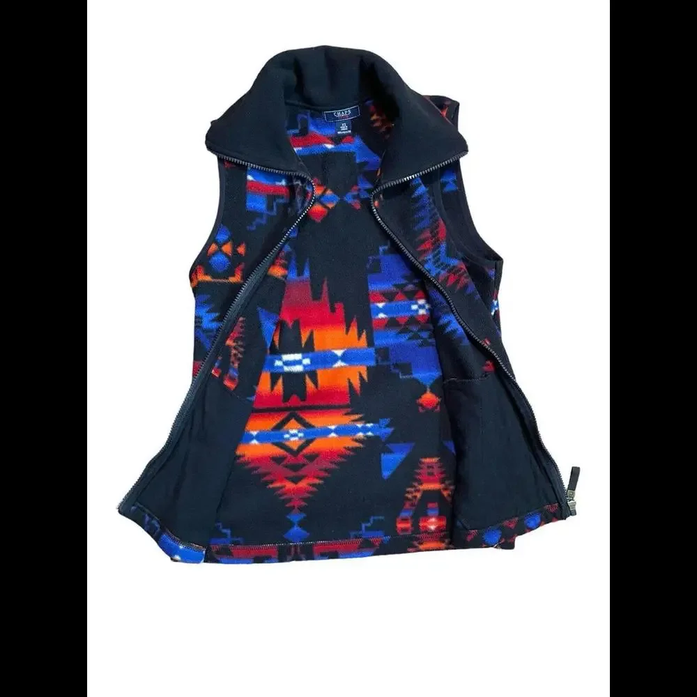 Ralph Lauren Chaps Aztec BlackFleece Vest Southwestern Sunset Full Zip Womens XS - Picture 4 of 10